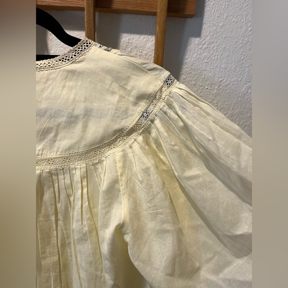 Rebecca Taylor Short Sleeve Applique Top, Color: Light Lemongrass - M - Picture 7 of 12